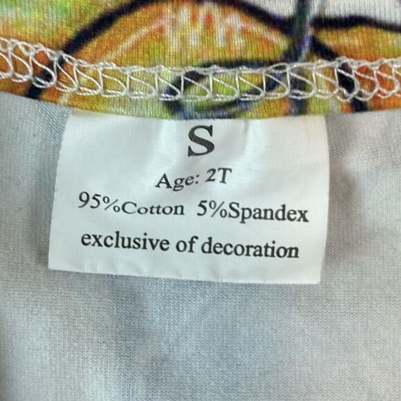 Unbranded Tunic Dress Girls 2T Multicolor Pumpkin Leopard Ruffle Fall Autumn - Picture 3 of 3